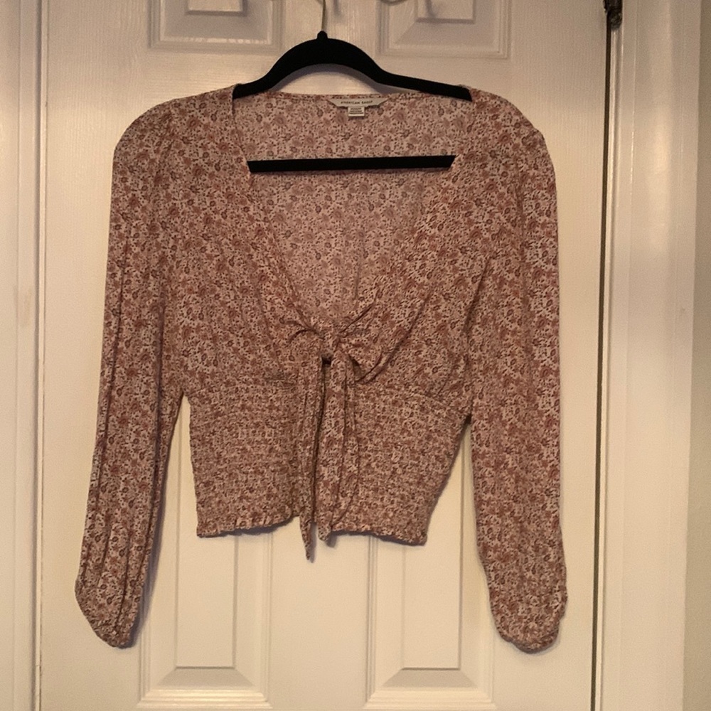American Eagle Crop Top Floral Print Size M # 022